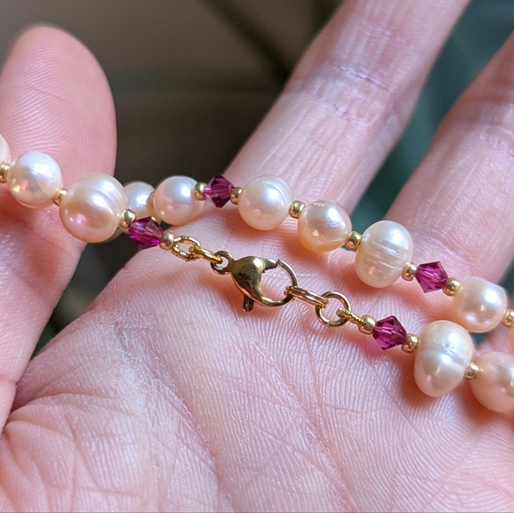 Freshwater Pearl Swarovski Necklace - Picture 8 of 12